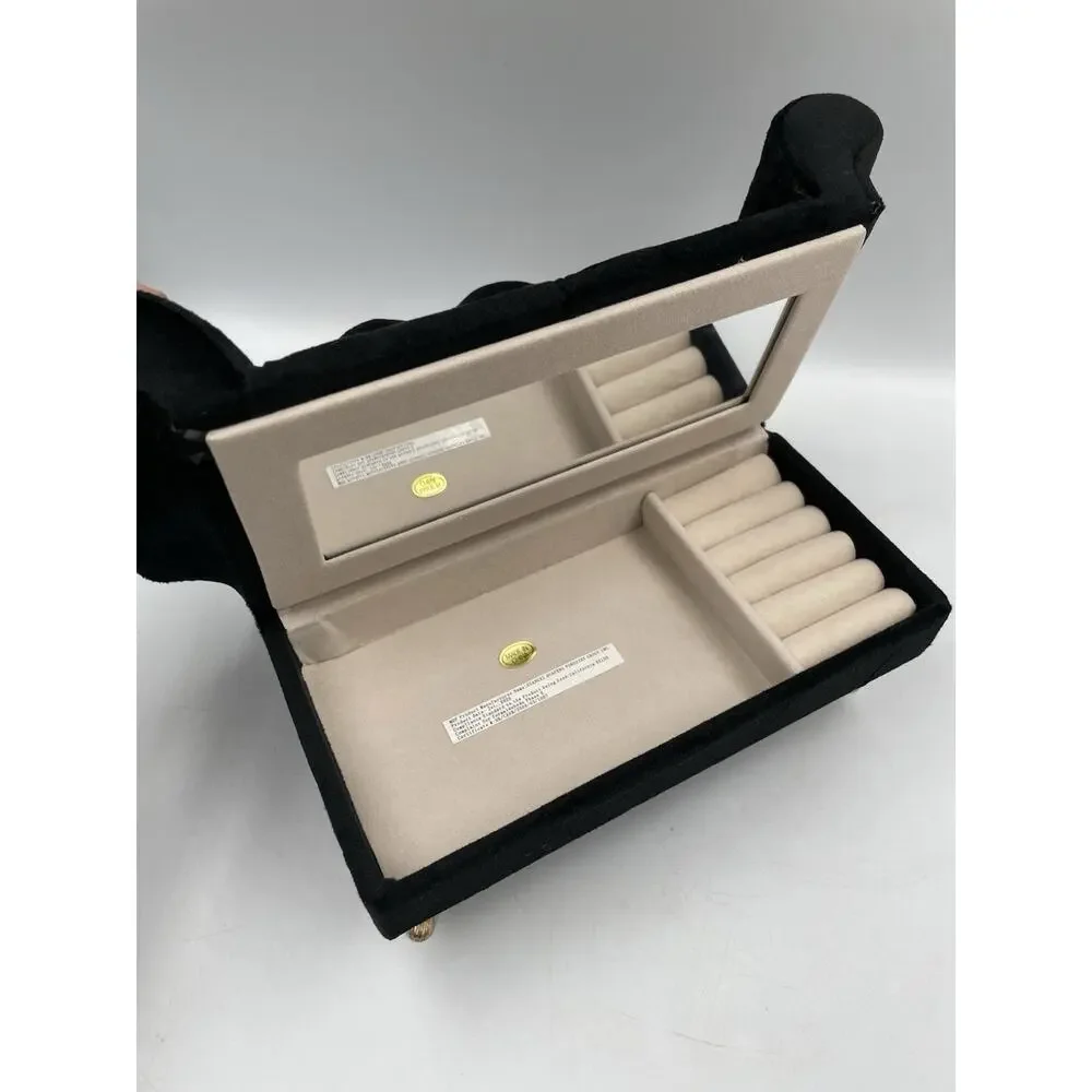 Shabby Chic Mini Black Couch Jewelry Holder/Organizer Box NEW